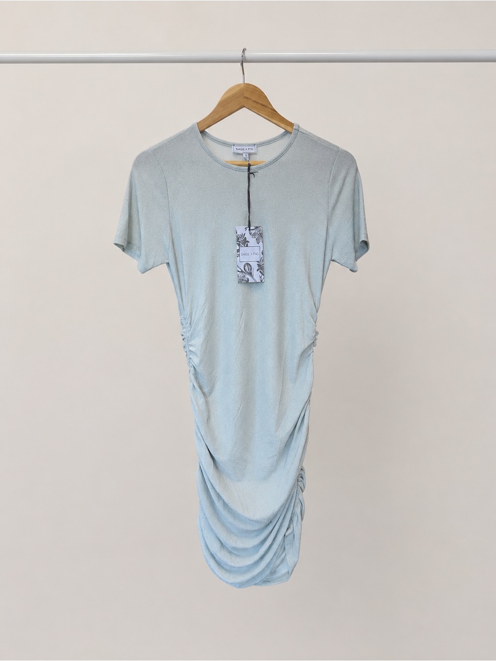 Shimmer Ruched Midi Dress